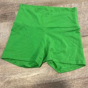 High waited green Aritzia biker shorts